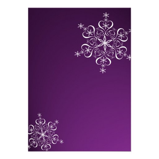 Purple Snowflake Rehearsal Dinner Personalized Invitations