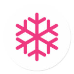 purple snowflake round sticker