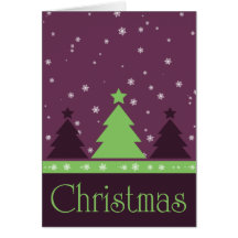 Purple Snowflakes Christmas Card
