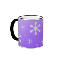 Purple Snowflakes Mug mugs