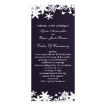 purple snowflakes winter wedding program personalized rack card