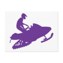 Purple-Snowmobiler Post Cards