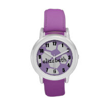 Purple Soccer Ball and Name Watches at Zazzle