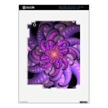 Purple Space Anemone Fractal Abstract Art Decal For iPad 3
