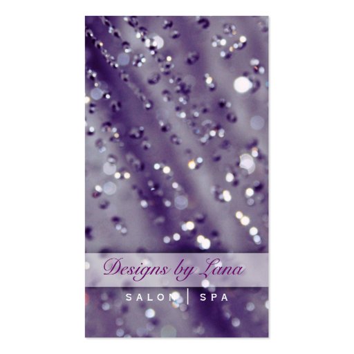 Purple Sparkles Sparkly Salon Spa Business Card (front side)