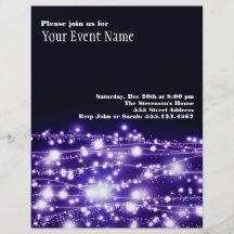 Purple Sparkling Stars Flyer