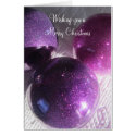 Purple Sparkly Christmas Decorations Greeting Card