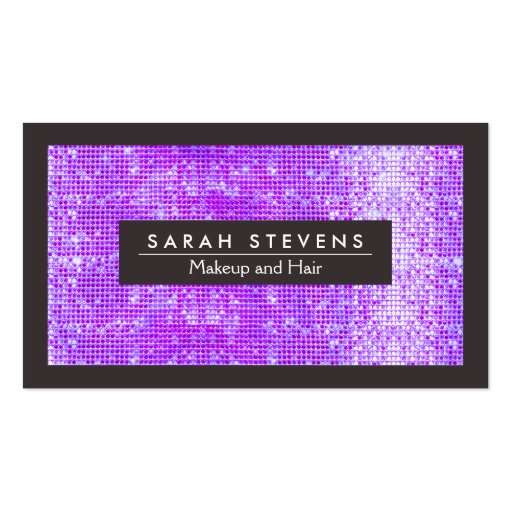Purple Sparkly FAUX Sequins Makeup Artist Salon Business Card Templates