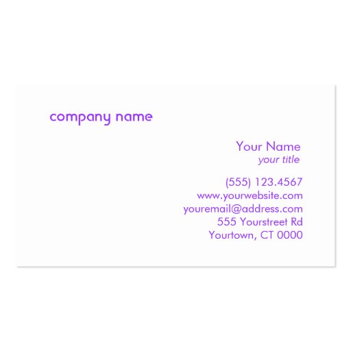 Purple Sparkly Sequins Business Card (back side)