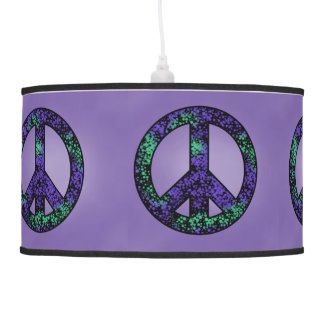 Purple Speckled Peace Sign Lamp