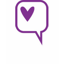 purple speech bubble heart t-shirt