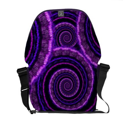 Purple Spiral Fractal Art Pattern Courier Bags
