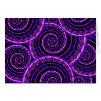 Purple Spiral Fractal Art Pattern Greeting Card