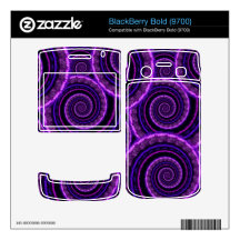 Purple Spiral Fractal Art Pattern Decal For BlackBerry Bold