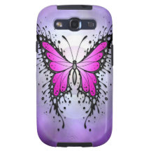 Purple Splatter Butterfly Galaxy S3 Case
