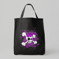 Purple Splatter Skull Bag