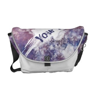 Purple Splatterpaint Medium Messenger Bag