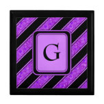Purple Sponge Paint Stripes Trinket Boxes