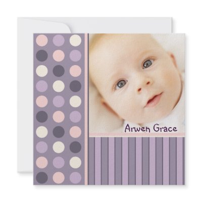Purple Spots & Dots Personalized Invitation by thebabystore