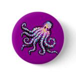 Purple Spotted Octopus Button