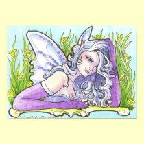 Purple Spring Fairy fae flower fantasy art Poster posters