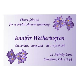Purple Spring Floral Bridal Shower Invitation