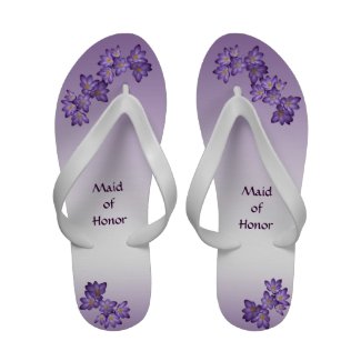 Purple Spring Floral Maid of Honor Flip Flops