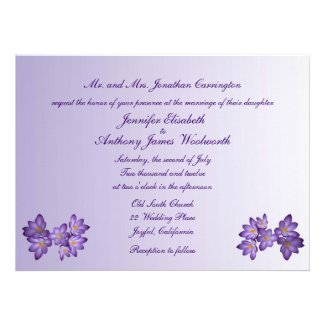 Purple Spring Floral Wedding Announcement