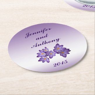 Purple Spring Floral Wedding Coasters