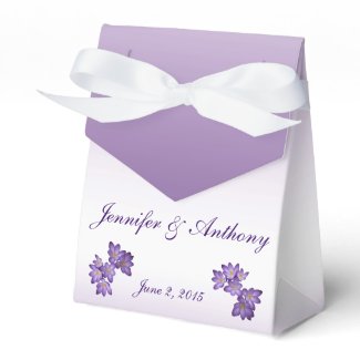 Purple Spring Floral Wedding Favor Box