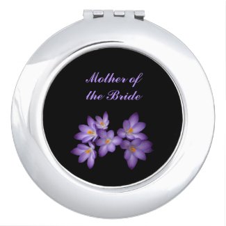 Purple Spring Floral Wedding Mother of the Bride Compact Mirrors
