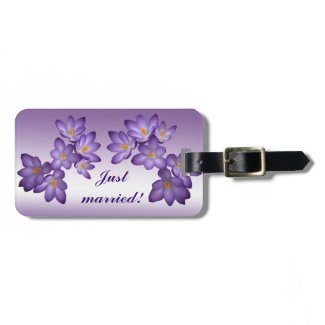 Purple Spring Floral Wedding Tag For Luggage