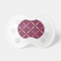 Purple square flowers baby pacifier