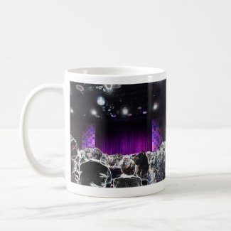 Purple stage solarized theater design mug