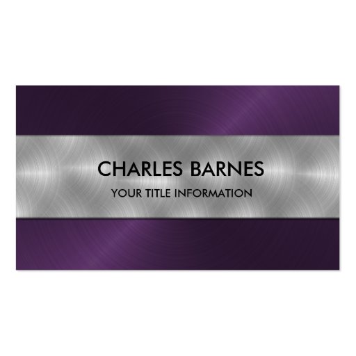 Purple Stainless Steel Business Card