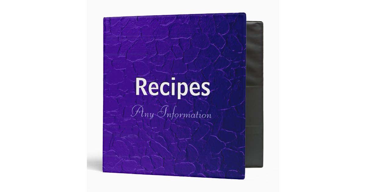 Purple stainless steel metal Recipes binders Zazzle