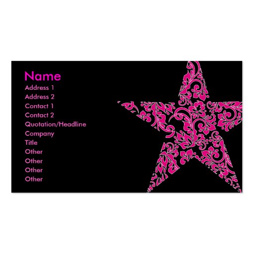 purple star business card template (front side)
