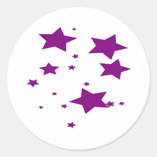 purple star classic round sticker | Zazzle