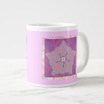 Purple Star Fractal Pattern Extra Large Mugs