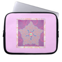 Purple Star Fractal Pattern Laptop Sleeve