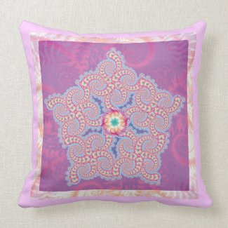 Purple Star Fractal Pattern Pillows