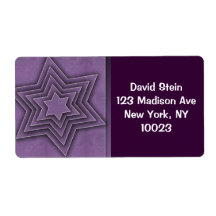 Purple Star of David address labels