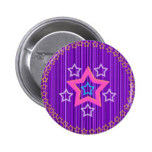 Purple Star Shield Pinback Buttons