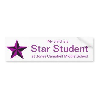 Purple Star Student Honor Roll Bumper Sticker