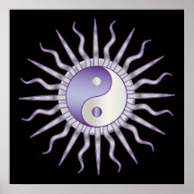 Purple Starburst Yin Yang Poster
