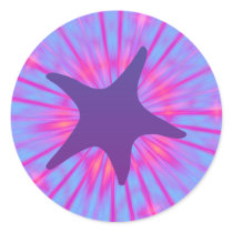 Purple Starfish Round Sticker