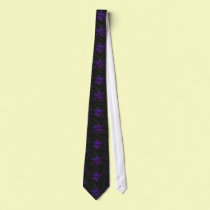 Purple Stars Black Tie ties
