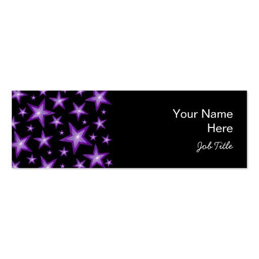 Purple Stars business card side black skinny (front side)