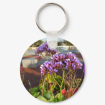 Purple Statice flowers keychain