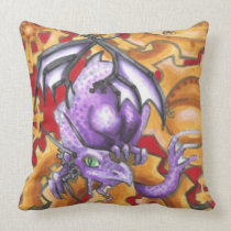 Purple Steampunk Dragon fantasy Art Pillow pillows